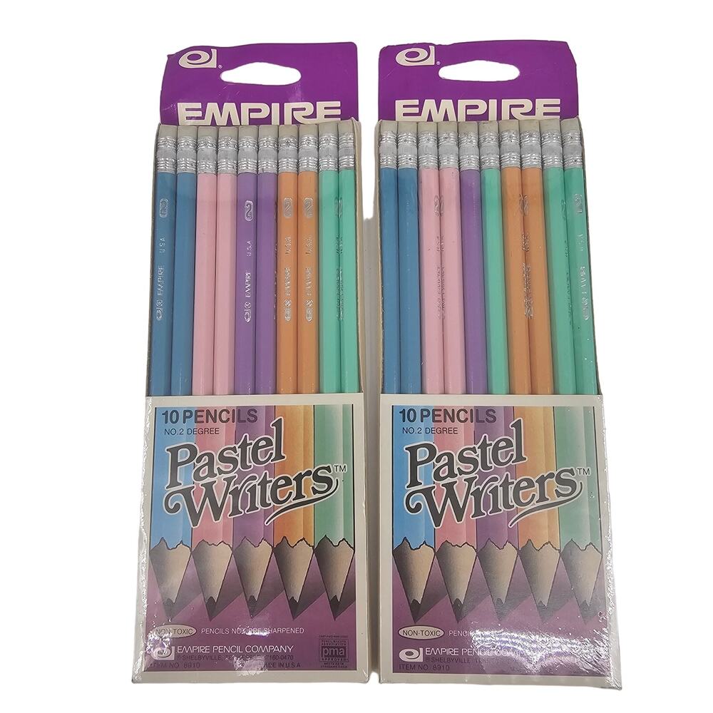 Vintage 80s Collectible Pastel Writers No 2 Pencils SEALED DEADSTOCK (20 total)